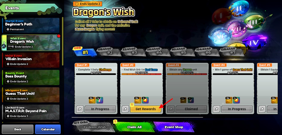 Anime Expeditions dragon's wish rewards