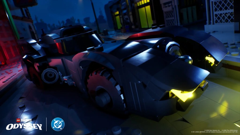 Batmobile in LEGO Fortnite Odyssey