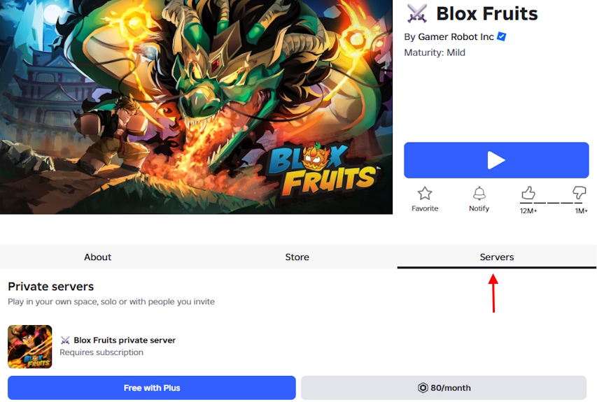 Blox Fruits purchase private servers