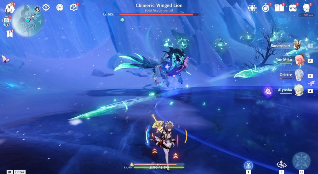 Chimeric Winged Lion Genshin Impact Snezhnaya Anemo phase