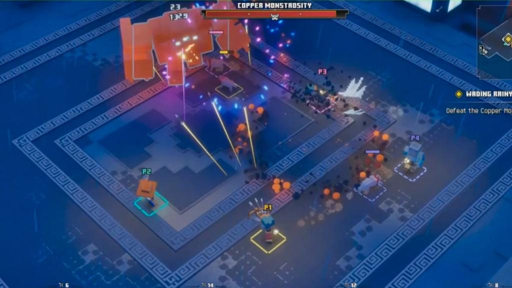 Copper Monstrosity boss fight in Minecraft Dungeons 2