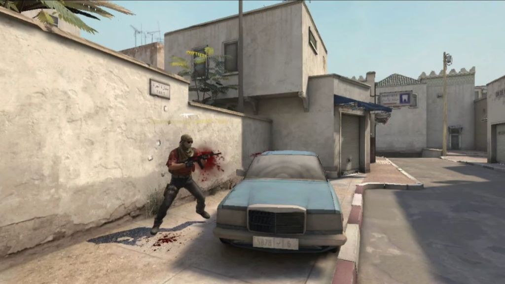 player getting gun shot and bleeding