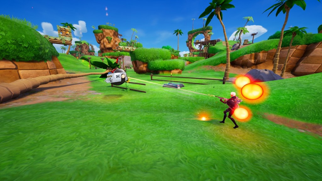 Doctor Eggman attacking in Fortnite