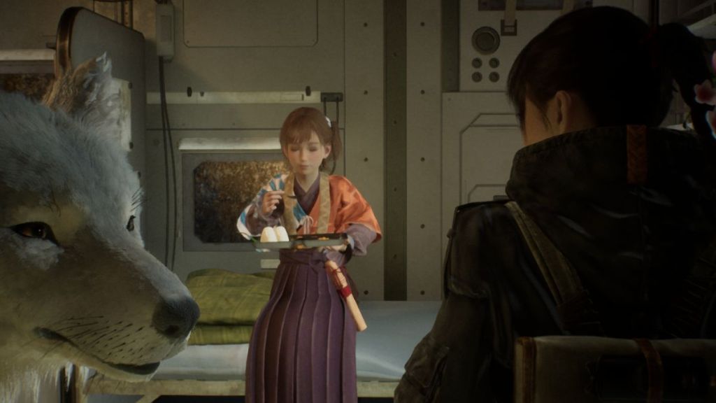 Emma and Koo eating inside Cleanse Walker