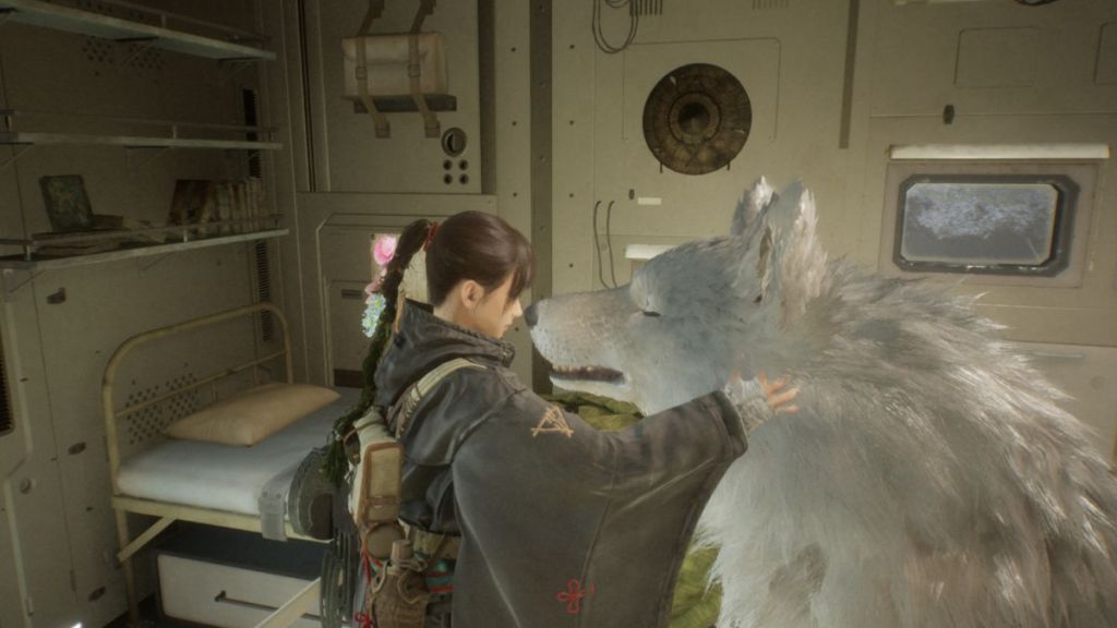 Emma petting Koo