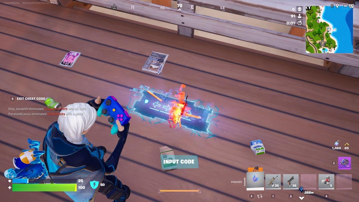 Entering Cheat Code in Fortnite