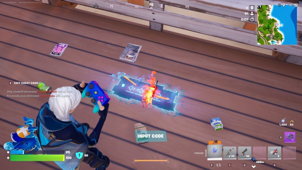 Entering Cheat Code in Fortnite