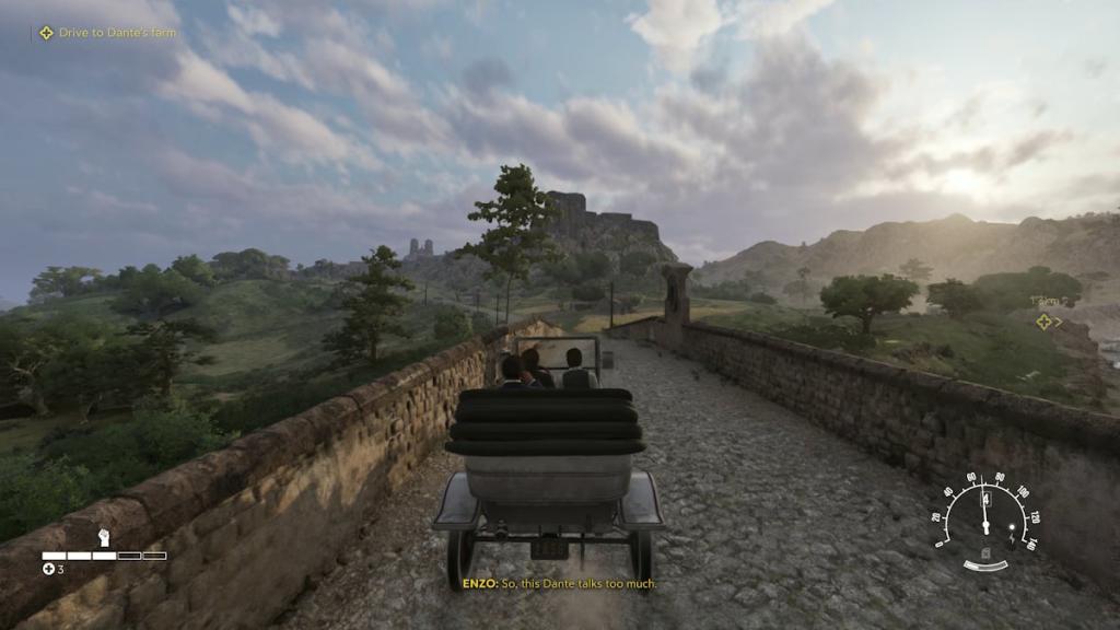 Enzo Cesare and Salieri in a car