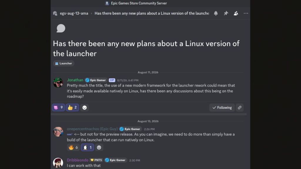 Epic games Linux launcher confirmed by employee