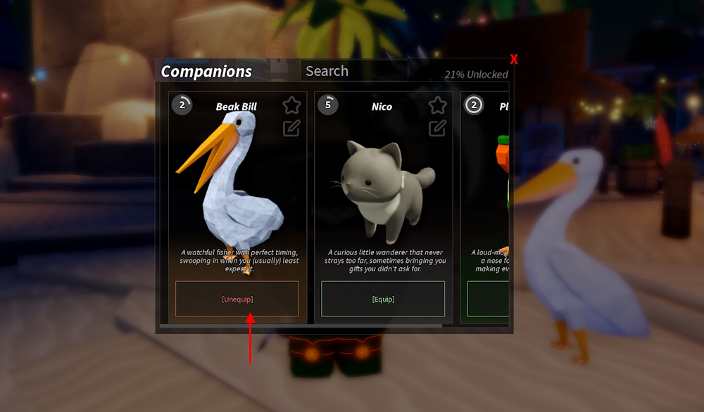 Fisch companions menu