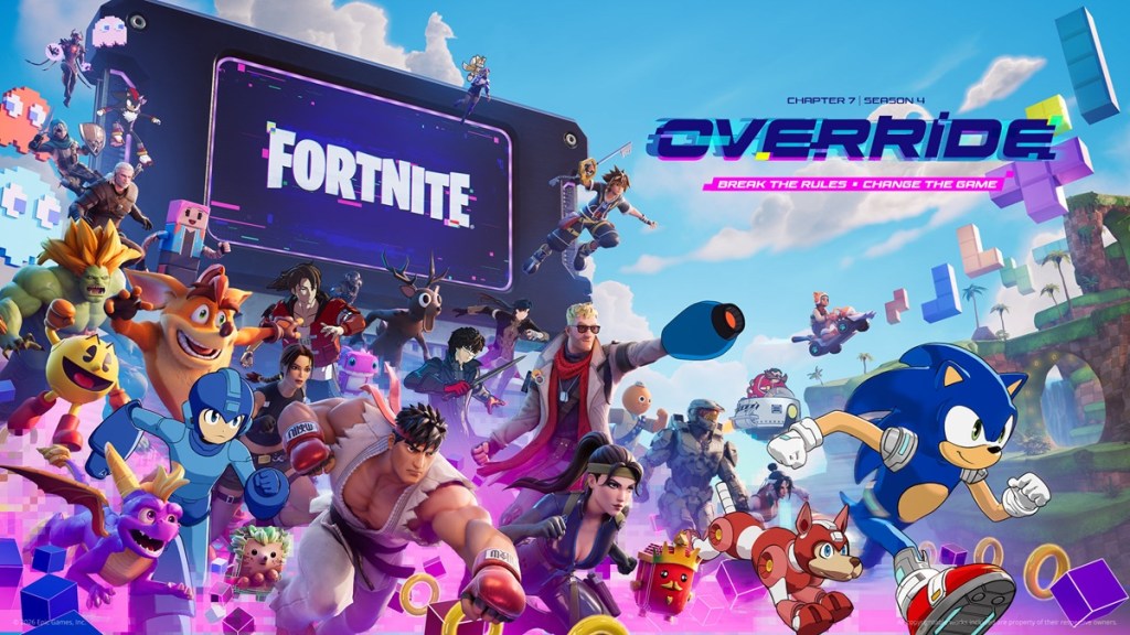 Fortnite Chapter 7 Season 4 keyart featuring all collabs