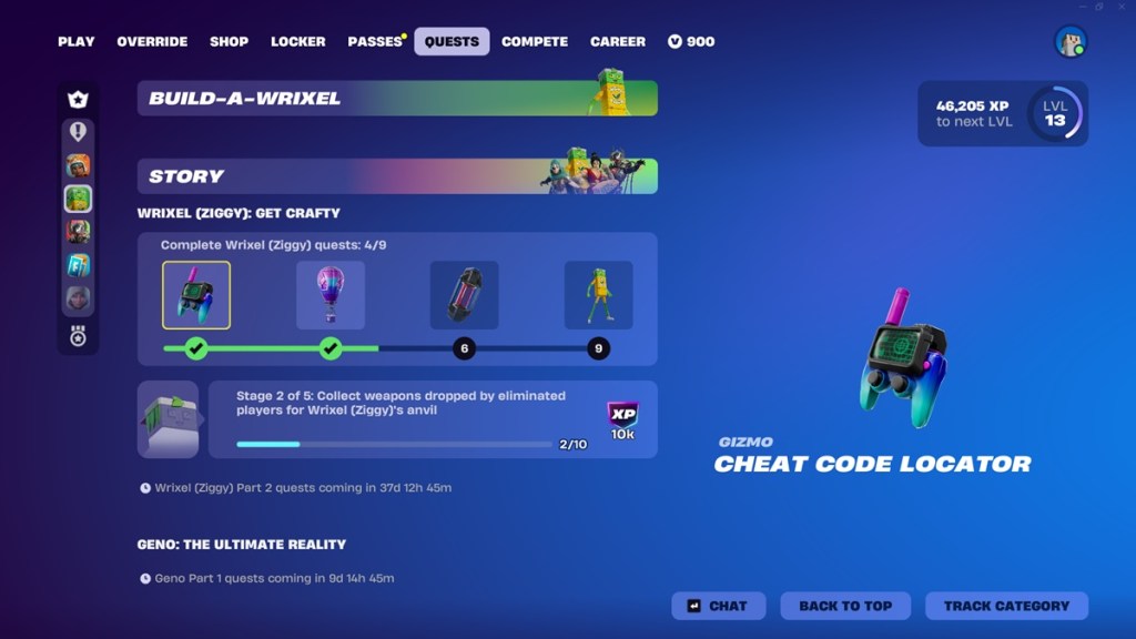 Fortnite Cheat Code Locator from Quests