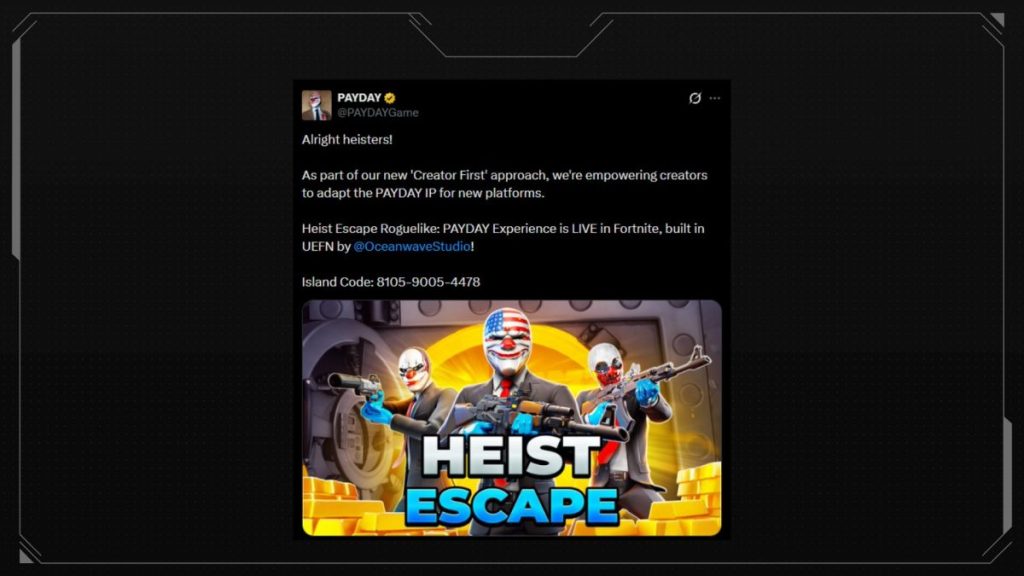 Fortnite Payday crossover