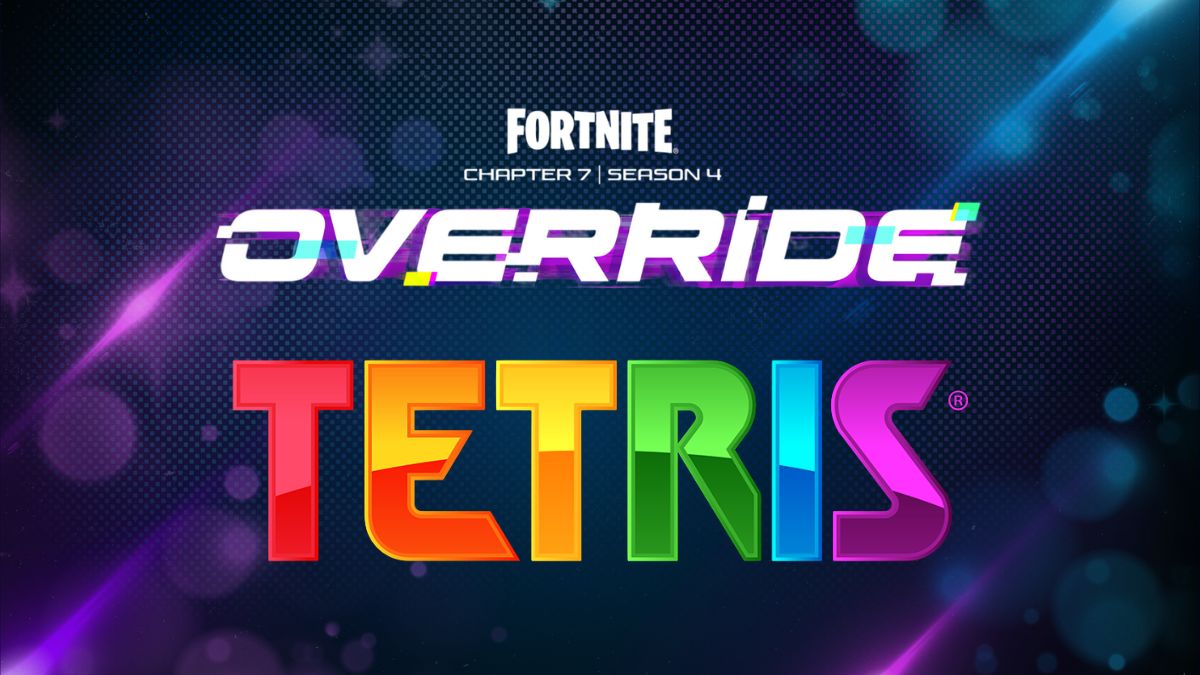 Fortnite Override logo and Tetris logo