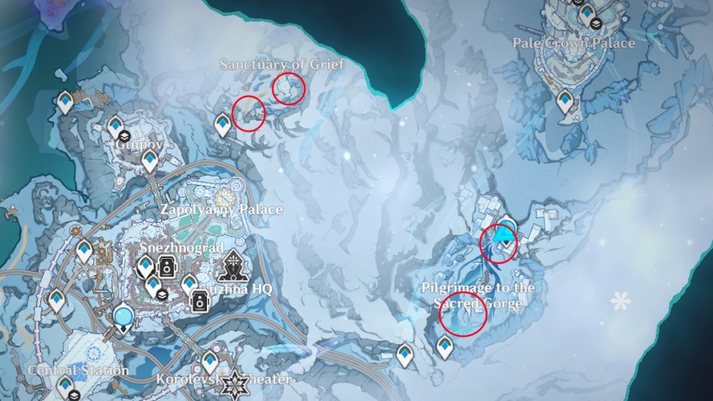 Frostfairy Flower farming rout Genshin Impact