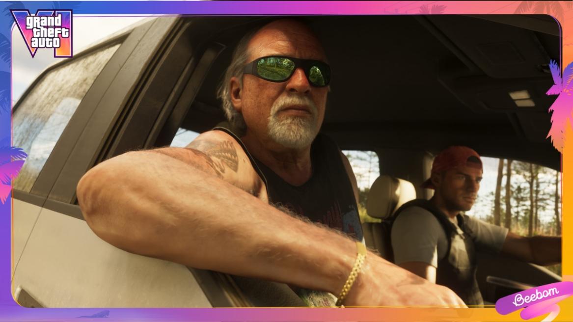 GTA 6 characters riding in a car