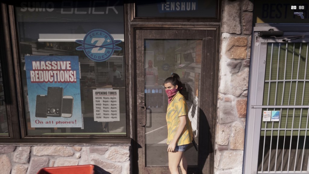 GTA 6 lucia with a bandana on face