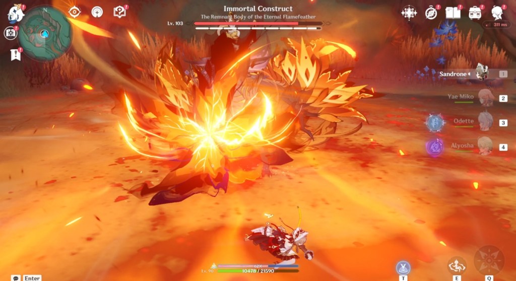 Genshin Impact Immortal Construct AoE attack