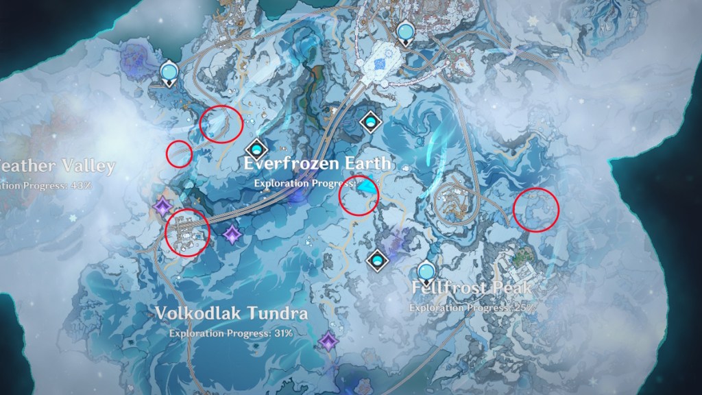 Genshin Impact Snowball Flower location