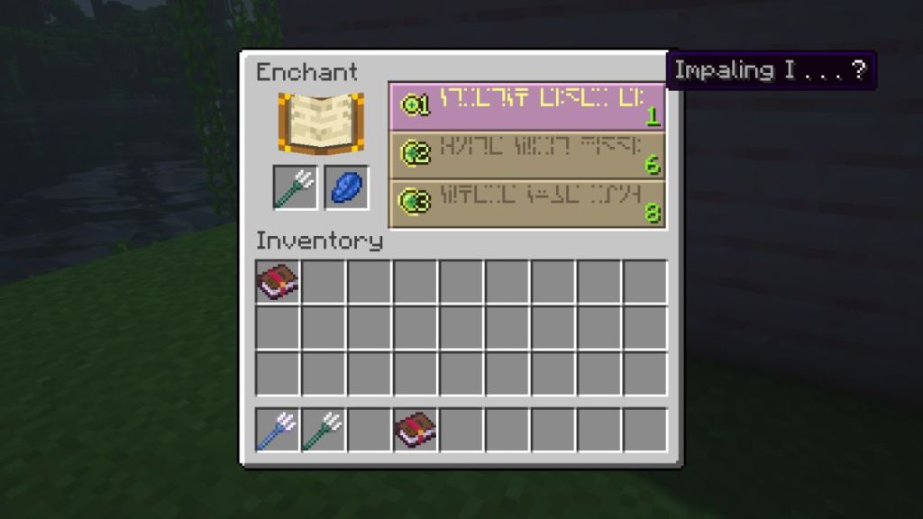 How to get impaling in Minecraft using Enchanting Table