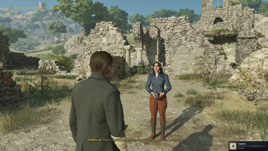 Isabella and Enzo clicking picture in Mafia DLC