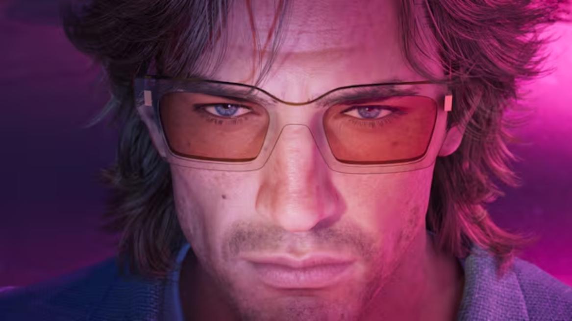 Jason from GTA wearing specs looking at the reader