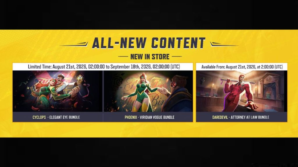 Marvel Rivals August 20 update skin bundles