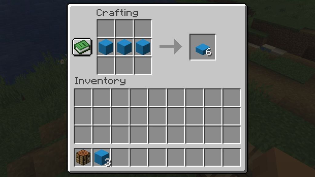 Minecraft Concrete Slab crafting recipe