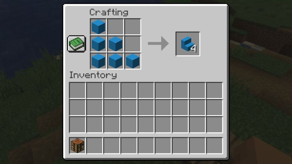 Minecraft Concrete Stair crafting recipe