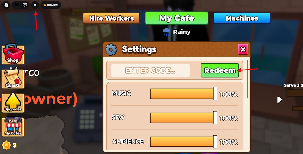 Own a Cafe codes redeem