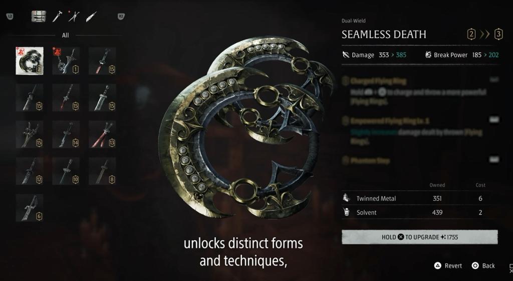 Phantom Blade Zero weapon upgrade