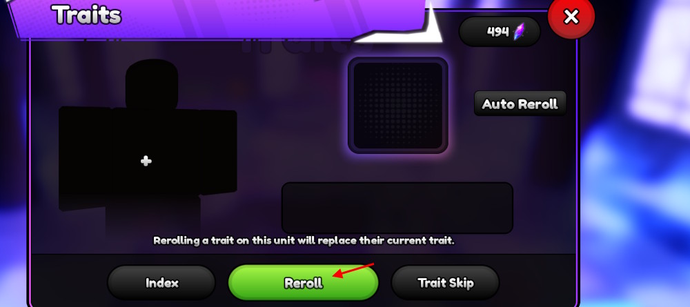 Reroll Traits in Anime Final Strike