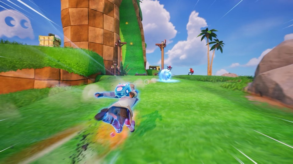 Sonic Dash Mythic item being used by Jonesy in Fortnite