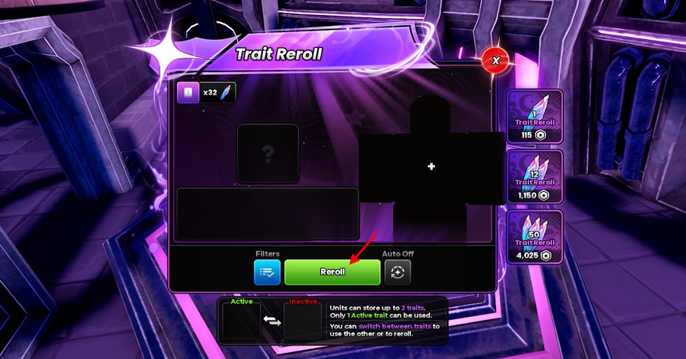 Trait Reroll in Anime Origins