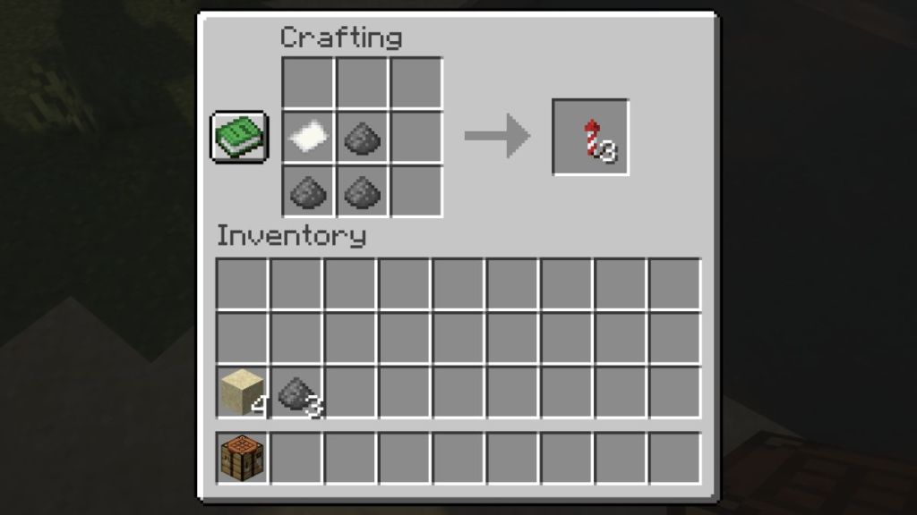Use Gunpowder to make Firework in Minecraft