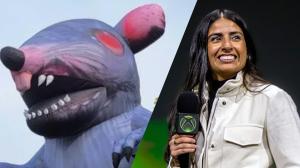 Xbox CEO Calls Elder Scrolls 6 'Incredible' but Protesters Unleash Giant Rat Outside Over Layoffs