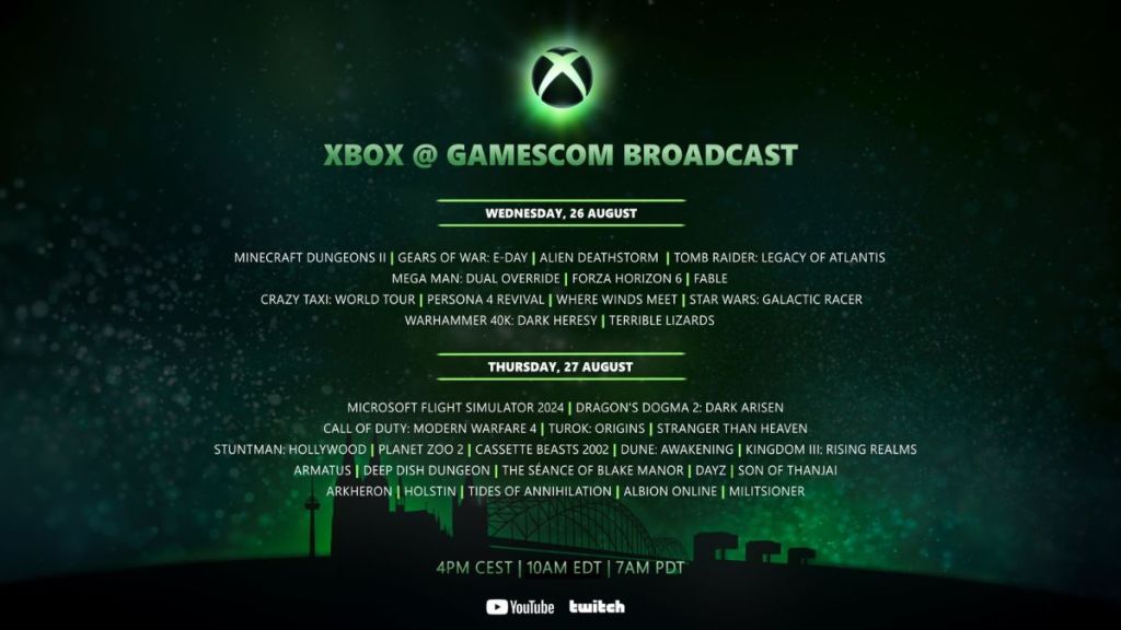 Xbox Gamescom 2026 Broadcast lineup