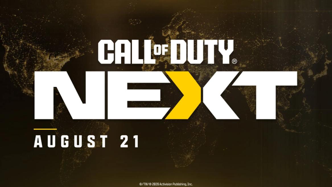 Call of Duty NEXT 2026 image with the game's logo and the event date.
