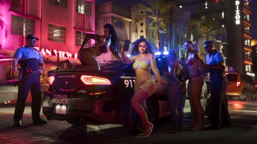 characters getting arrested by GTA 6's police force
