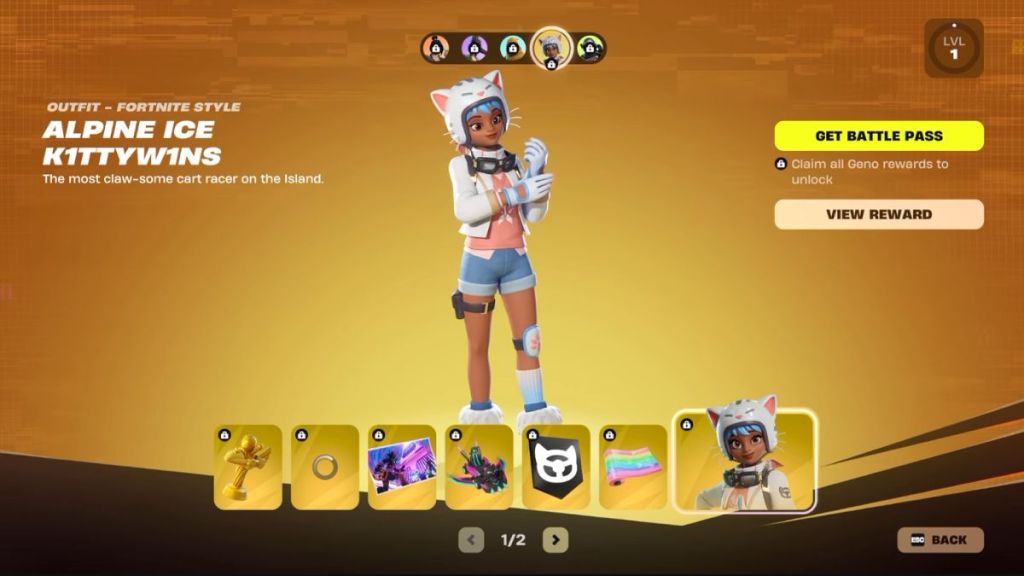 Fortnite Bonus Kitty Set in Override Battle Pass