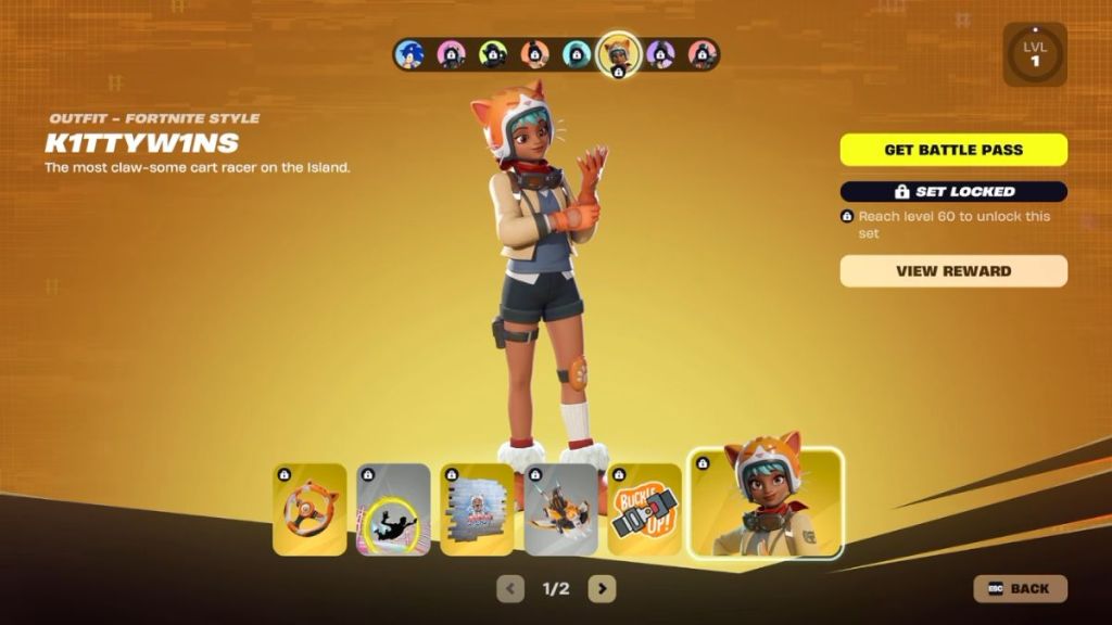 Fortnite Kitty Set in Override Battle Pass