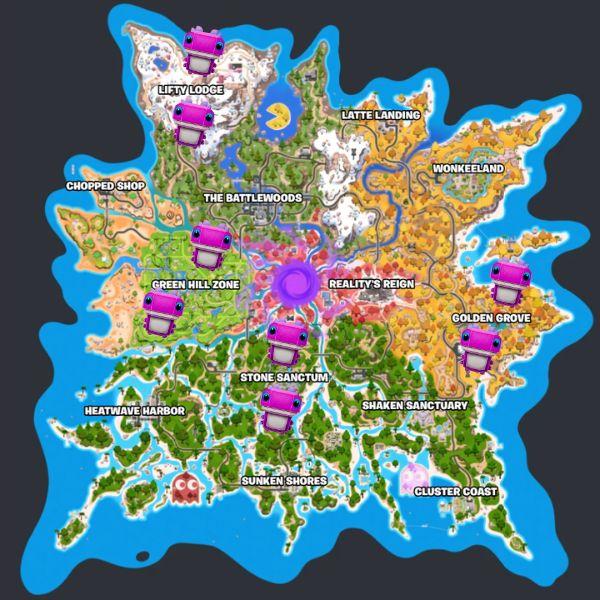 Klombo Sprite locations in Fortnite map