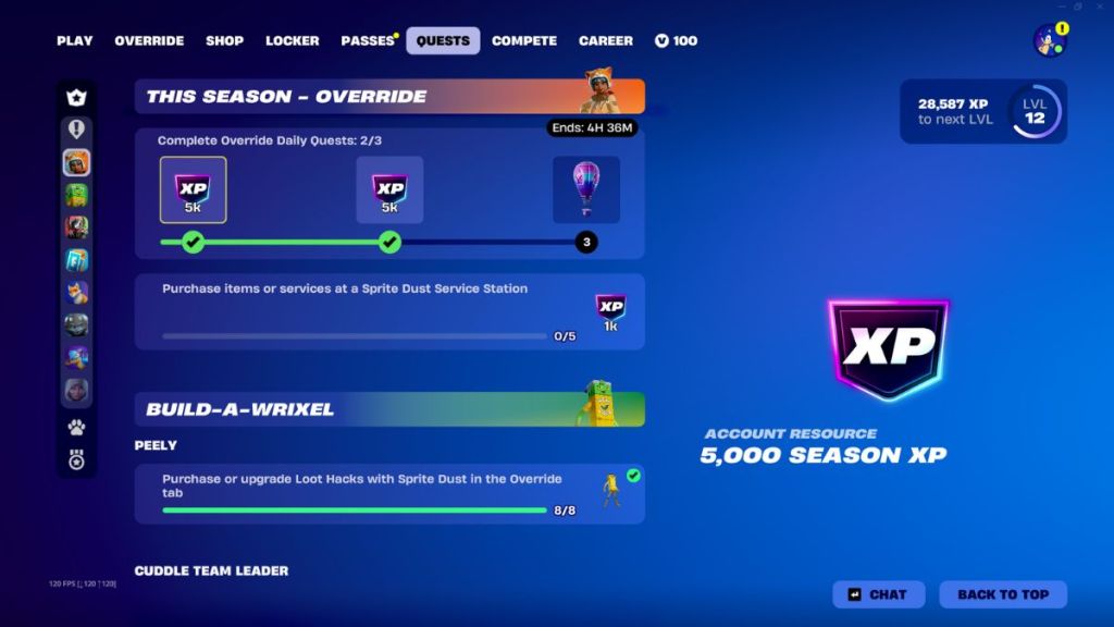Fortnite Override Quests in Chapter 7 Season 4