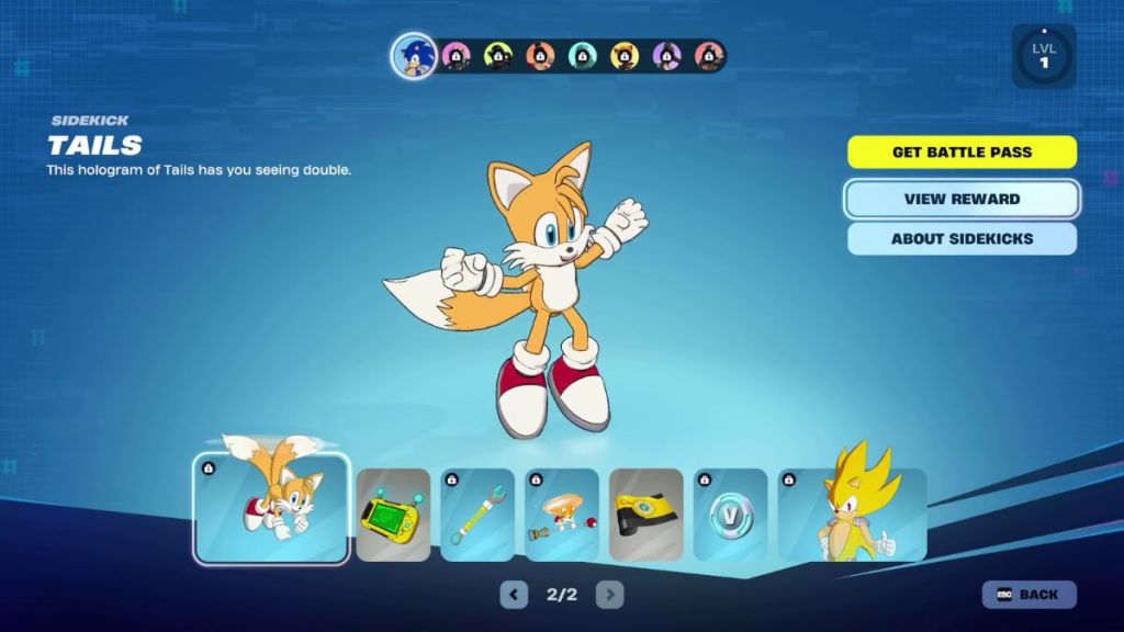 Fortnite Tails Sidekick in Override Battle Pass