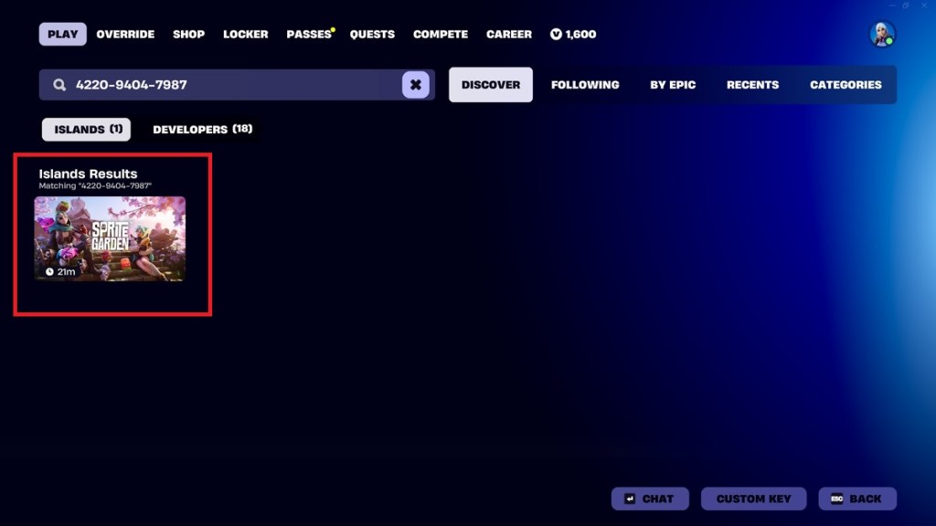 Fortnite Sprite Garden Discover Tab