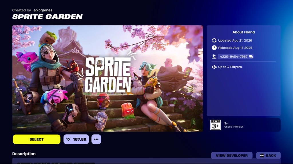 Fortnite Sprite Garden UEFN Map