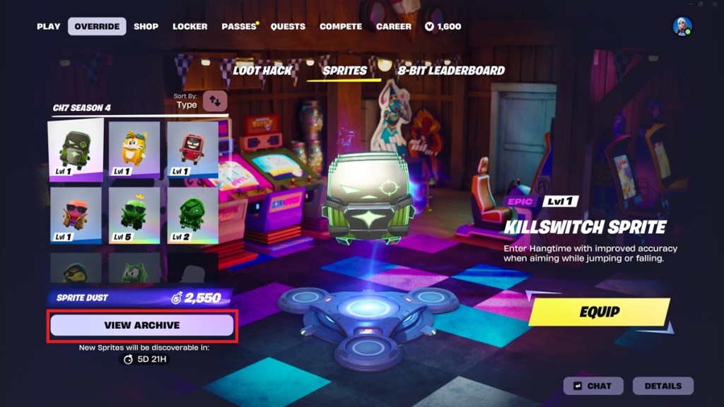 Fortnite Sprite loadout