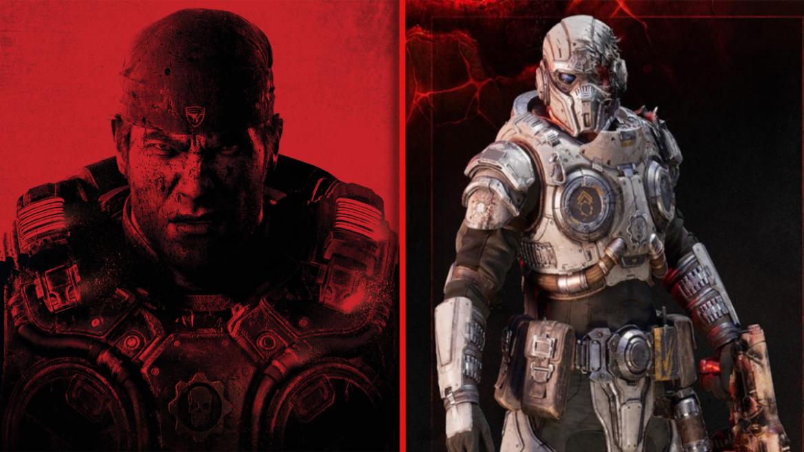 Gears of War E-Day image featuring Marcus Fenix (left) and one of the Beta rewards (right).