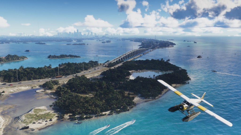 A Crop Duster flying through Leonida Keys, which is showcased in the newest GTA 6 build leak.