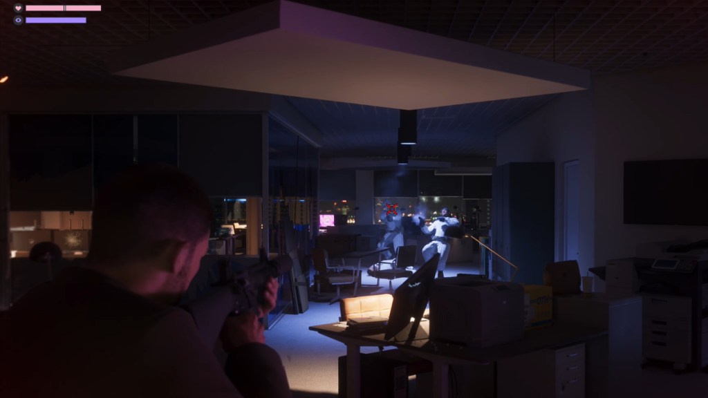 Jason shooting at an enemy in the GTA 6 Extended Look, offering a glimpse at the gore system.